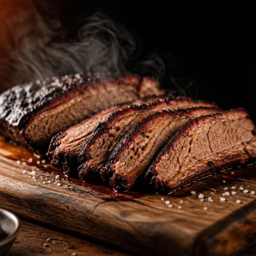 Brisket suculento fatiado